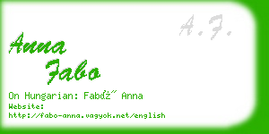 anna fabo business card